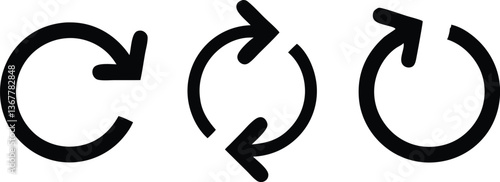 Reload arrow collection on white background. Vector illustration