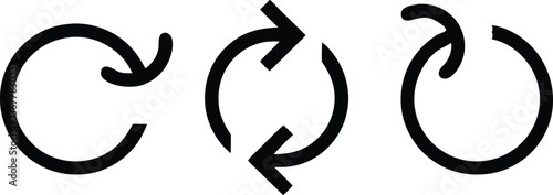 Reload arrow collection on white background. Vector illustration