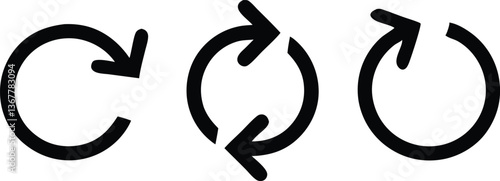 Reload arrow collection on white background. Vector illustration