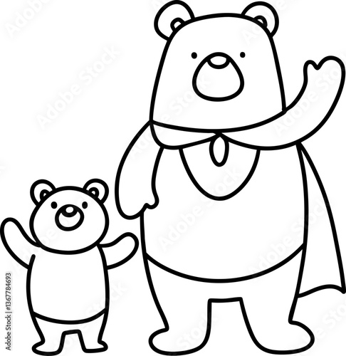 Bear Fathers Day,Cute bear characters celebrating together, perfect for Father Day themes and family love