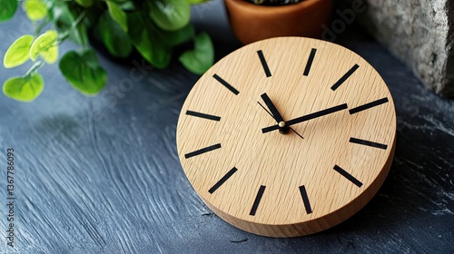 Wallpaper Mural A simple wooden clock in a minimalist style .  Torontodigital.ca