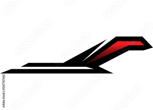 Sports vector pattern for a sports car, sportswear, boat, toy. Strict broken Racing design element. Red and black striped vector background. Speed ​​lane