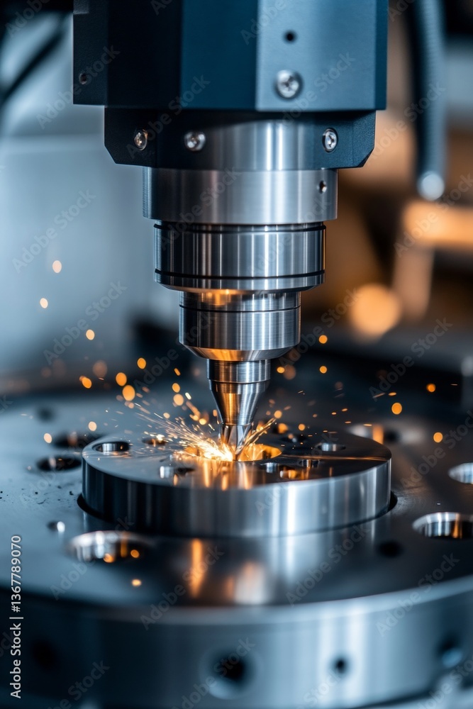 Precision CNC Milling Sparks Fly as Cutting Tool Shapes Metal with Speed and Accuracy Precision CNC Milling Sparks Fly as Cutting Tool Shapes Metal with Speed and Accuracy