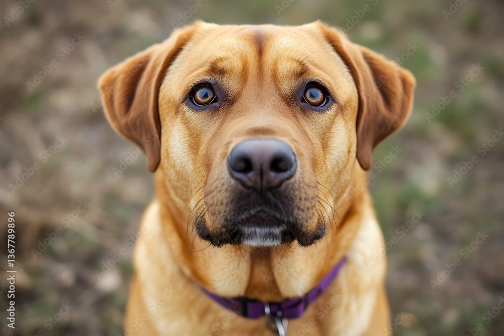 A beautiful dog with intelligent eyes looking towards the viewer A beautiful dog with intelligent eyes looking towards the viewer