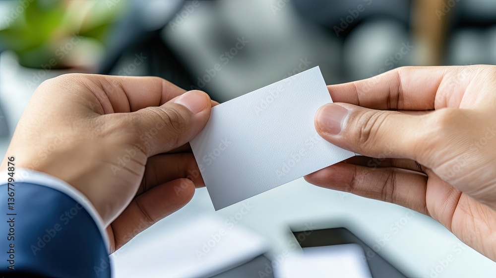 Obraz premium Blank white card symbolizing future content. 