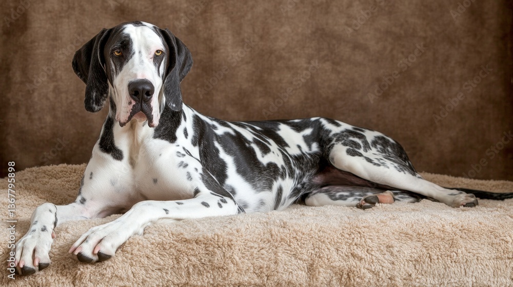 Dalmatian Dog Relaxing on a Soft Bed