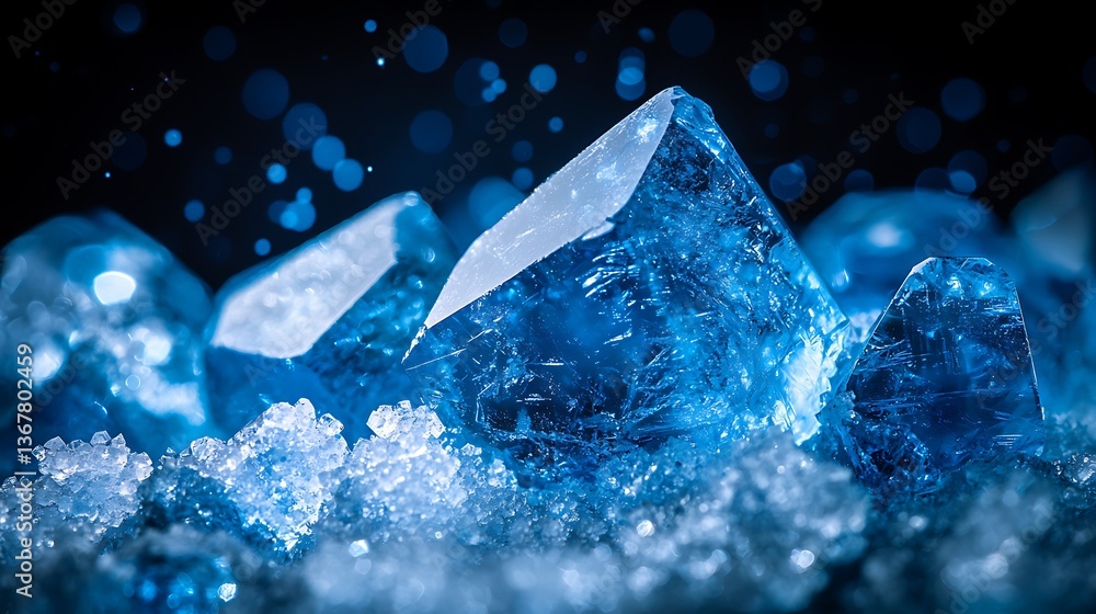 Obraz premium Blue Crystals Ice Texture Background