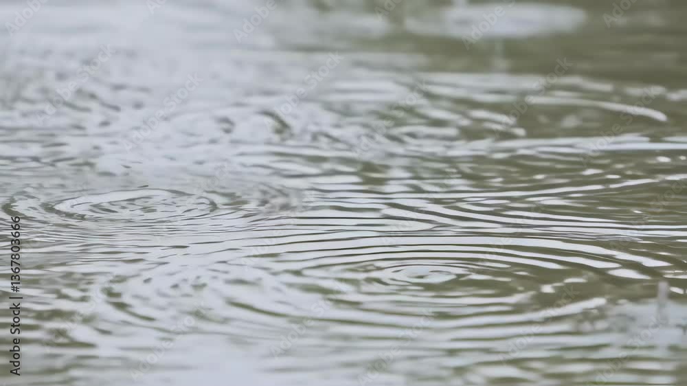 Extream close up, Raindrops in Super Slow Motion