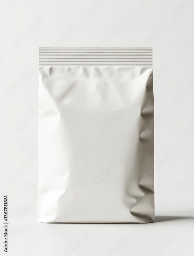 Blank Packaging Bag Mockup on White Background for Food or Goods Blank Packaging Bag Mockup on White Background for Food or Goods