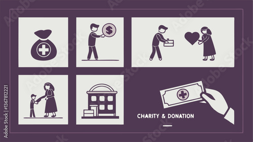 Charity and donation icon set collection. charity, donation, humanitarian, help, donation, donor, support, and best solid icon set. (2)