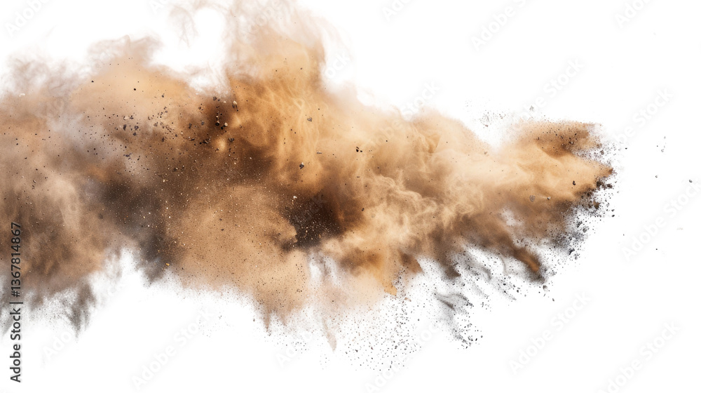 Dust Explosion: An image of a dynamic, voluminous cloud of dust bursting outwards, creating a dramatic and abstract display of natural power. Dust Explosion: An image of a dynamic, voluminous cloud of dust bursting outwards, creating a dramatic and abstract display of natural power.