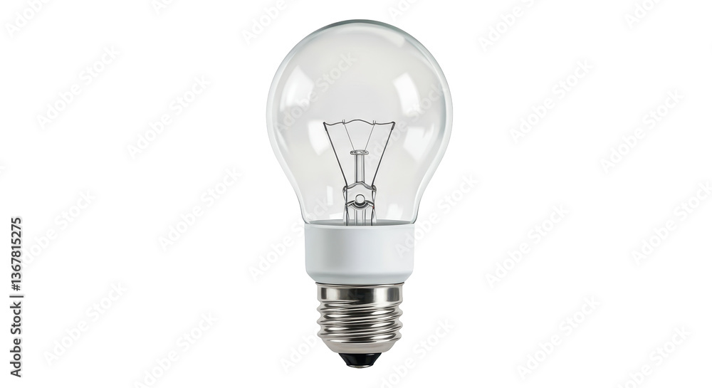 Isolated Incandescent Light Bulb with White Base Isolated Incandescent Light Bulb with White Base
