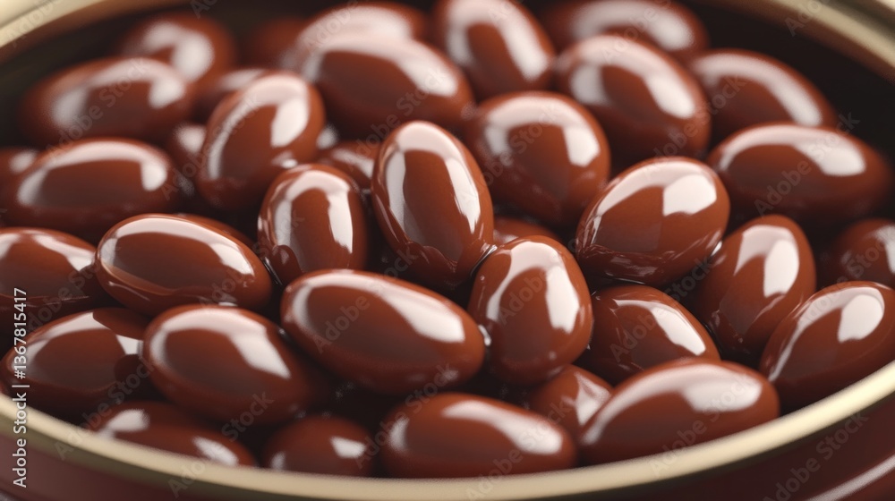 Fototapeta premium Brown Capsules in a Metal Container