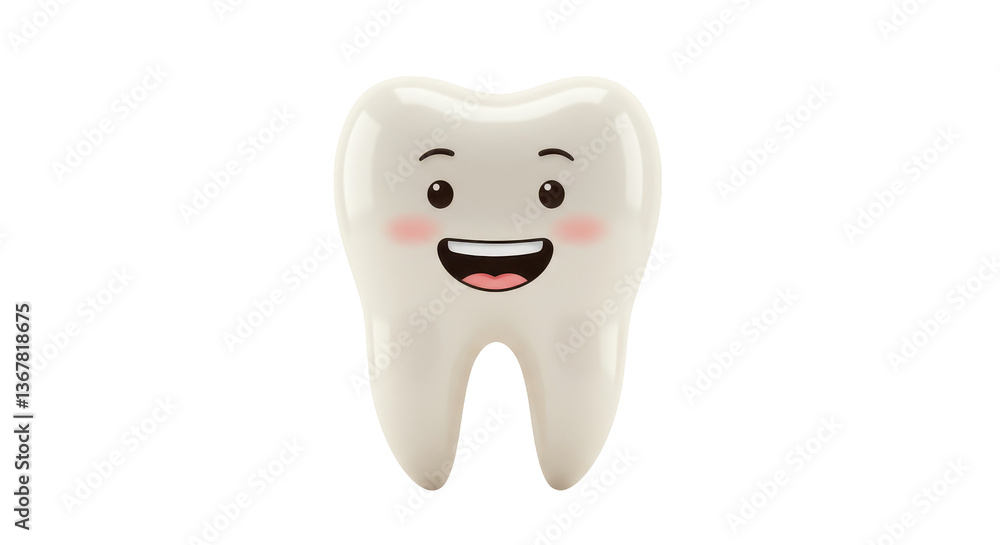 Isolated Cartoon Tooth Character Isolated Cartoon Tooth Character