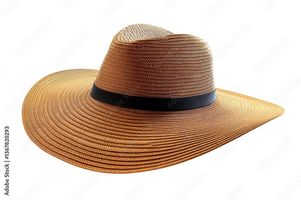 A Sun-kissed Straw Hat, Ready For Adventure, Boasts A Wide Brim And A Stylish Dark Band, Perfect For A Summer Day Isolated on Transparent Background A Sun-kissed Straw Hat, Ready For Adventure, Boasts A Wide Brim And A Stylish Dark Band, Perfect For A Summer Day Isolated on Transparent Background