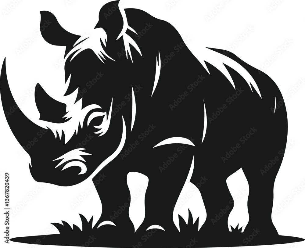 Fototapeta premium rhino animal vector silhouette