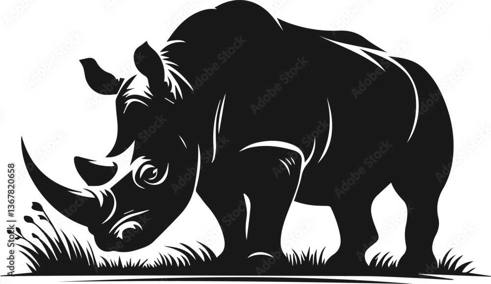 Fototapeta premium rhino animal vector silhouette