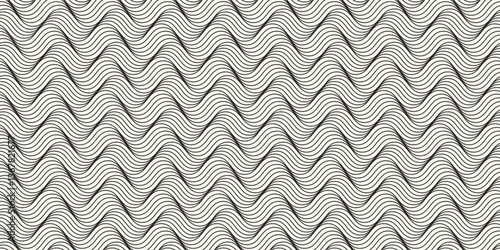 Modern geometric curve line seamless pattern. Waves seamless pattern. Abstract curve lines repeat tiling background. Rhythmic waves.