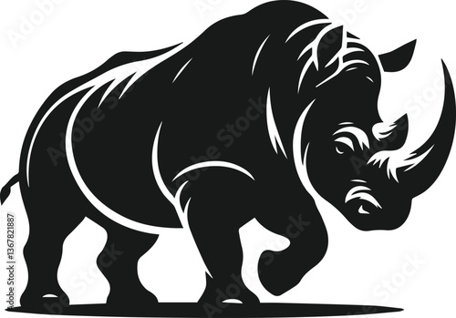 rhino animal vector silhouette