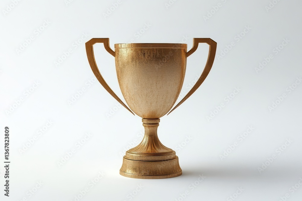 A simple trophy icon with two handles and a clean base isolated on white background A simple trophy icon with two handles and a clean base isolated on white background
