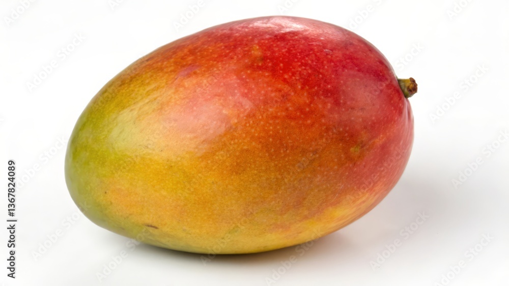 Fresh Ripe Mango with a Vibrant Red and Yellow Skin on a White Background
Fresh Ripe Mango with a Vibrant Red and Yellow Skin on a White Background