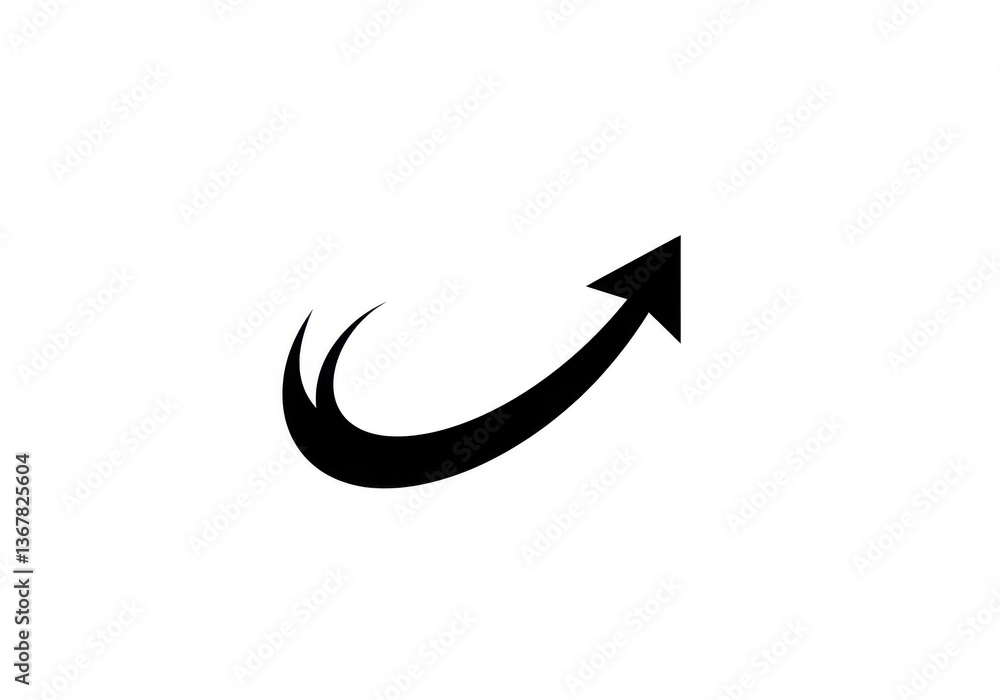 A curved arrow pointing upwards A curved arrow pointing upwards