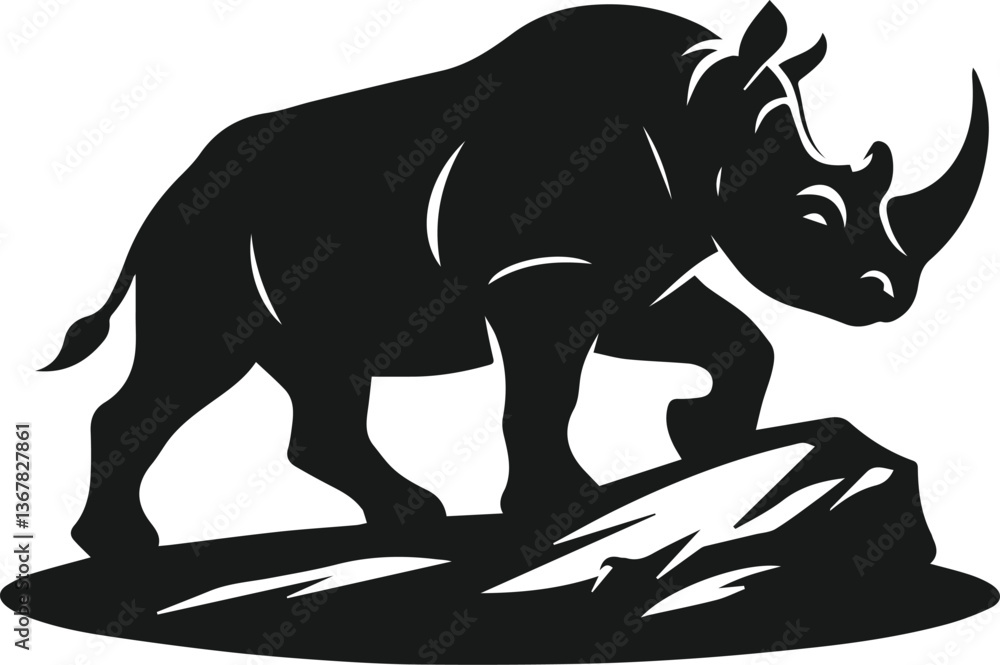 Fototapeta premium rhino animal vector silhouette