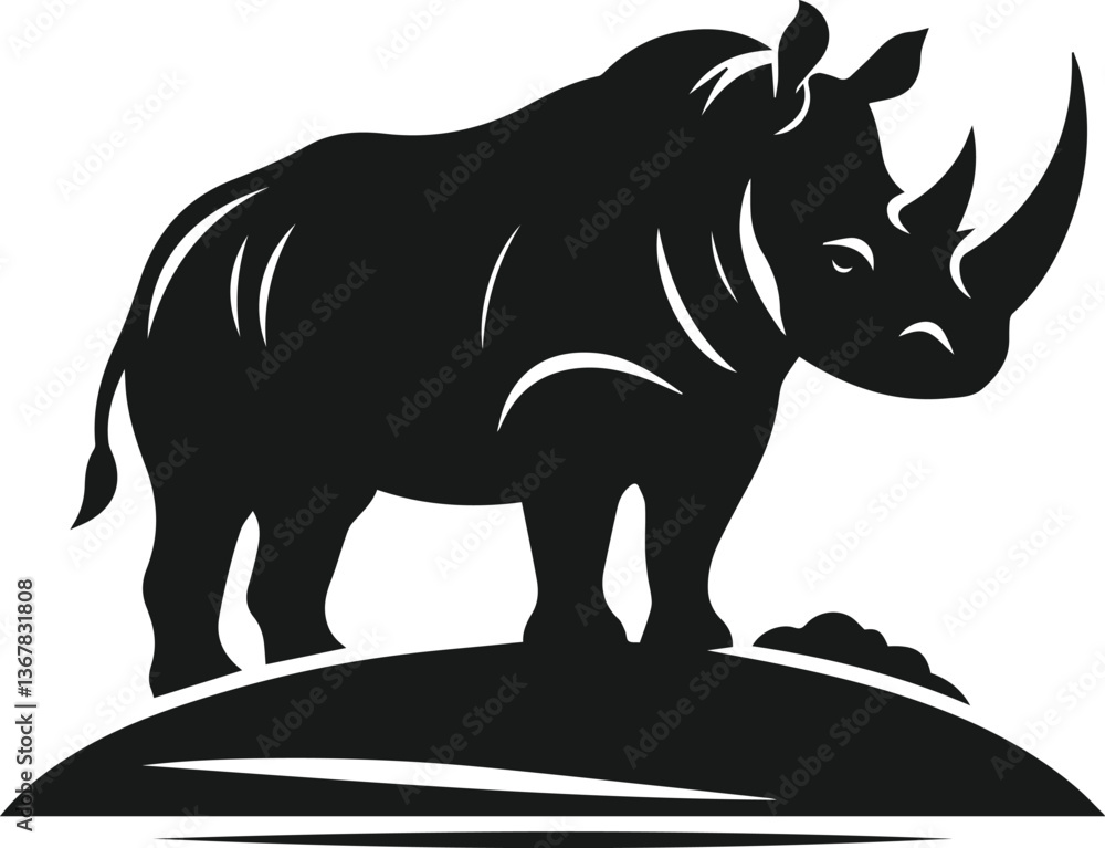 Fototapeta premium rhino animal vector silhouette