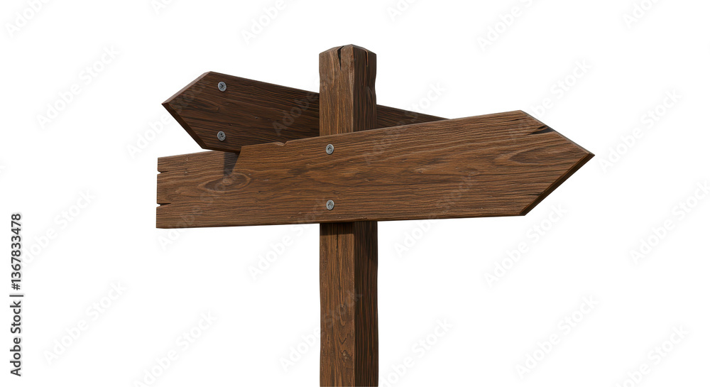 Isolated Wooden Signpost Isolated Wooden Signpost