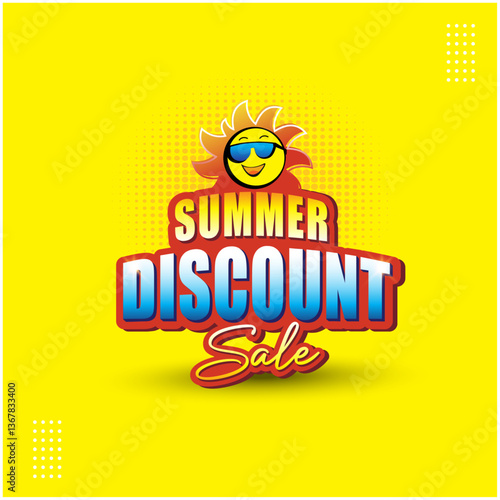 Summer Discount Sale Logo unit Vector. Advertising, marketing