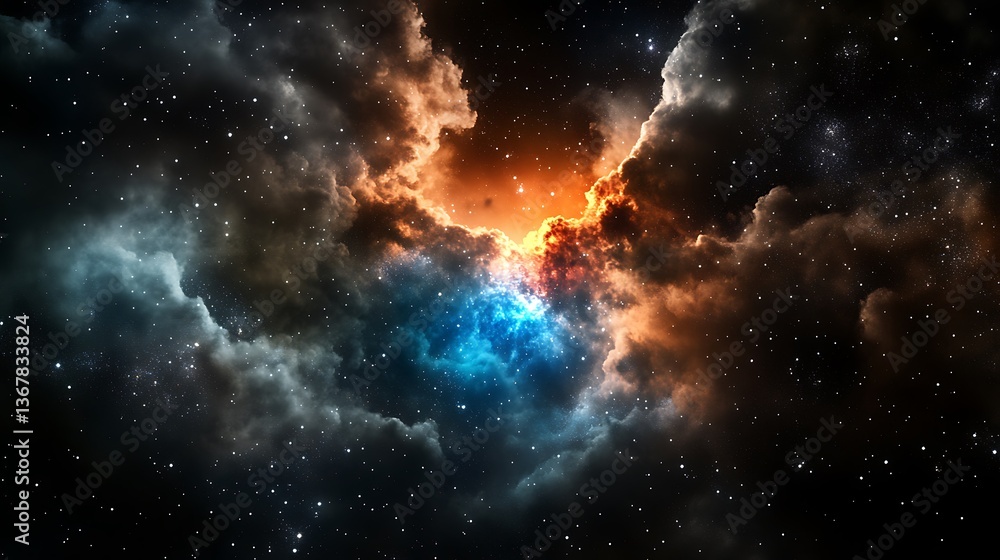 Fototapeta premium Exploring the vastness of an empty night sky absolute darkness without stars in a cosmic void