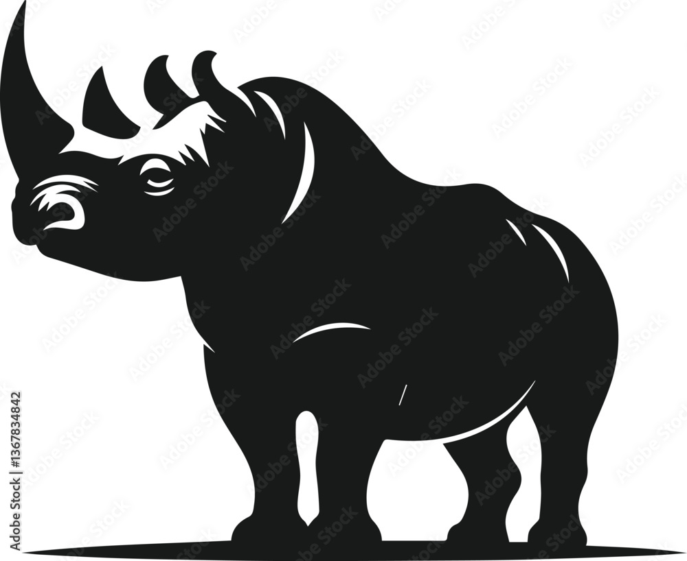 Fototapeta premium rhino animal vector silhouette