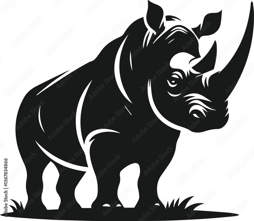 Fototapeta premium rhino animal vector silhouette