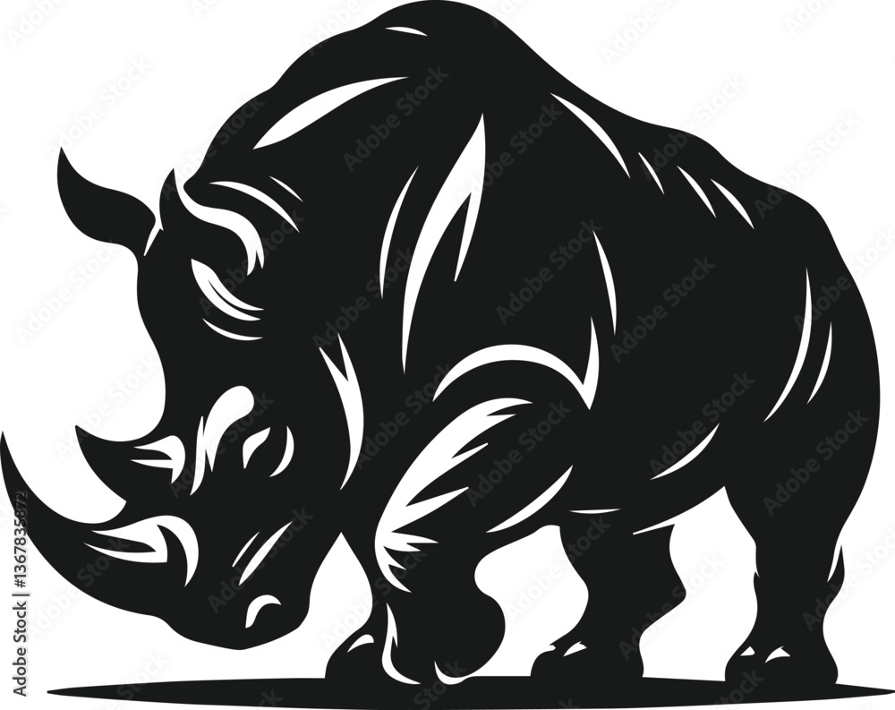 Fototapeta premium rhino animal vector silhouette