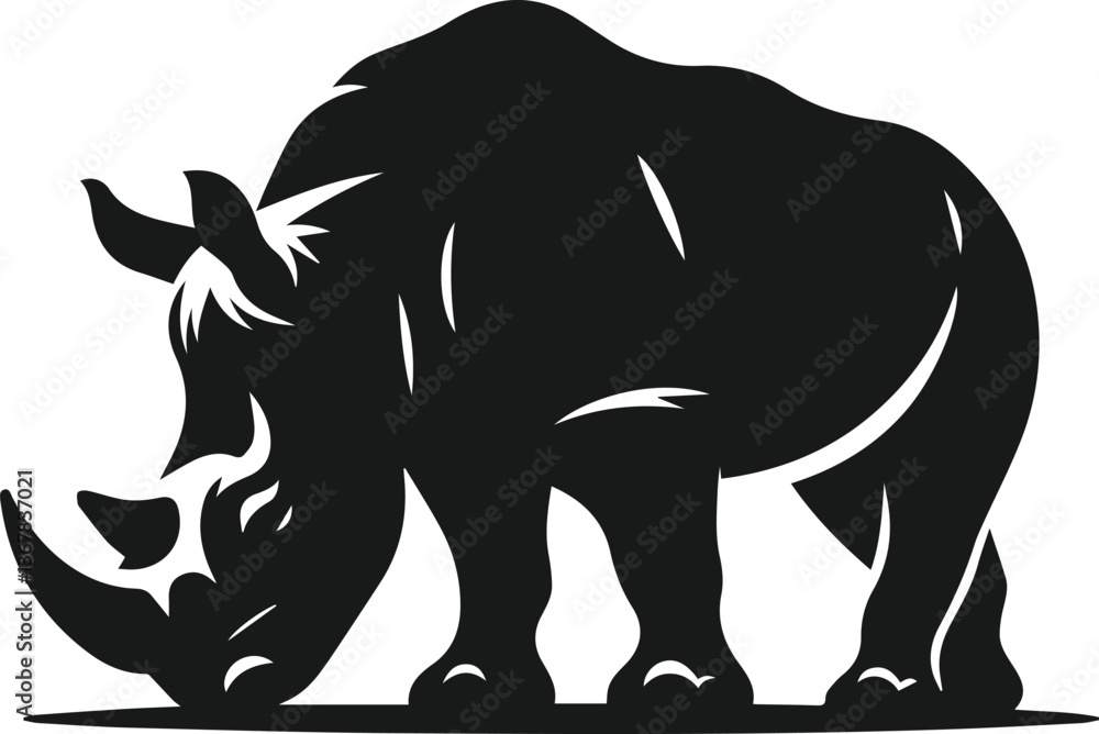 Obraz premium rhino animal vector silhouette