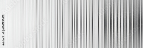Seamless ribbed reeded acrylic or plexi glass grey bg with grainy texture. Abstract gradient mesh pattern of corrugated glossy material. Blurry polycarbonate panel vector illustration