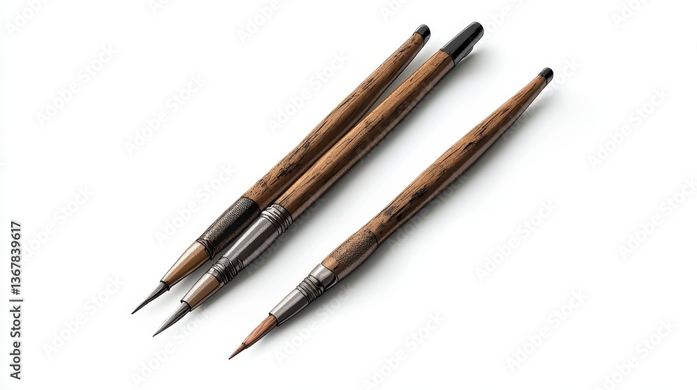 Elegant Wooden Art Brushes Elegant Wooden Art Brushes