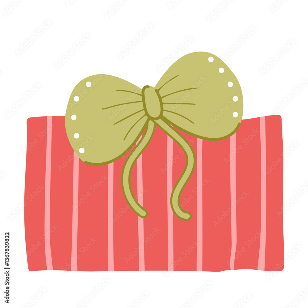 Cute gift box with whimsical bow and pattern Cute gift box with whimsical bow and pattern