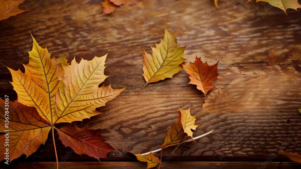 Autumn Leaves on Rustic Wooden Surface with Warm Tones and Natural Textures for Seasonal Decor or Crafts Autumn Leaves on Rustic Wooden Surface with Warm Tones and Natural Textures for Seasonal Decor or Crafts