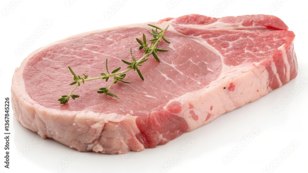 Raw Pork Chop with Fresh Herbs - Premium Cut for Cooking
Raw Pork Chop with Fresh Herbs - Premium Cut for Cooking
