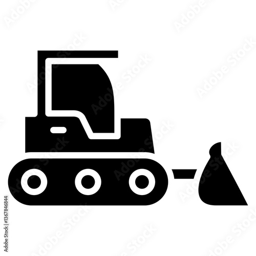 Bulldozer glyph icon