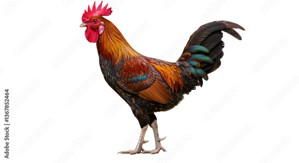 Fototapeta premium Isolated Colorful Rooster