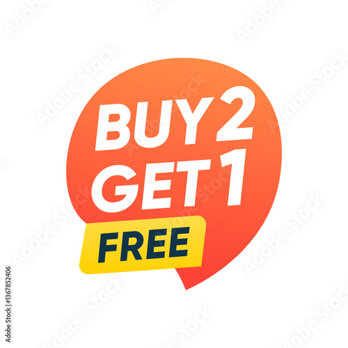 Buy 2 Get 1 Free Offer Label Design