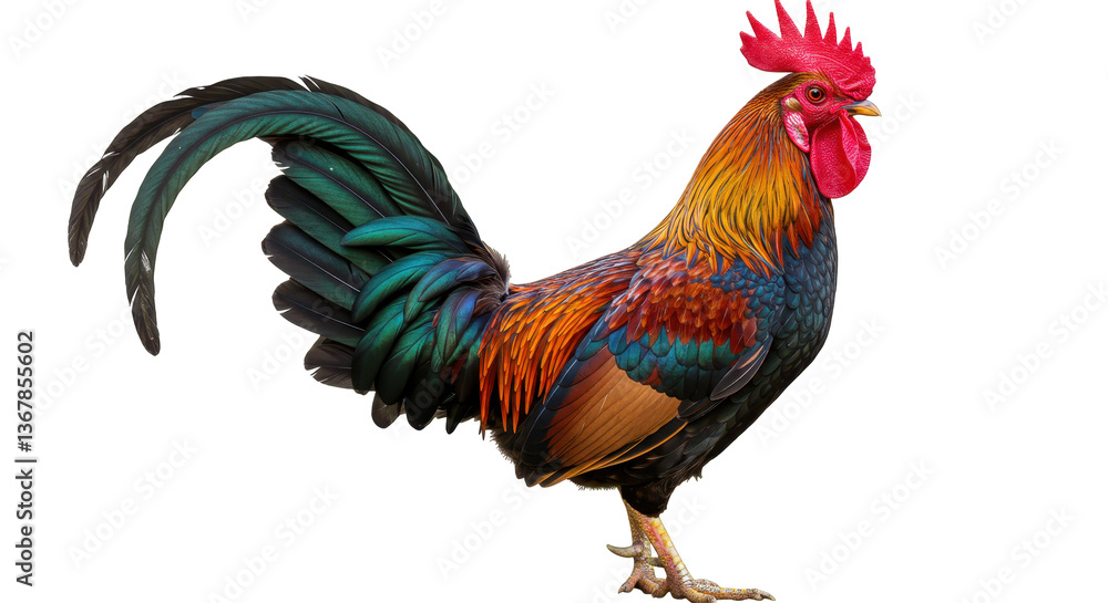Fototapeta premium Isolated Colorful Rooster