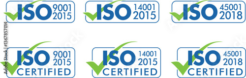 ISO, Health And Safety, certification stamp or official logo of ISO.