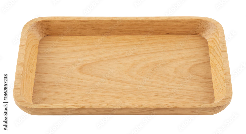 Isolated Wooden Tray Isolated Wooden Tray