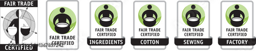 Fair trade vector stamp. Fair trade business and sustainable development icon.