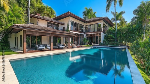 Wallpaper Mural Luxury Tropical Mansion with Infinity Pool Torontodigital.ca