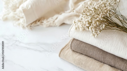 Soft Textiles and Flowers Arrangement