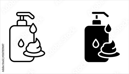 foam Cream icon set, simple skin cleanser flat design vector pictogram, vector illustration on white background.